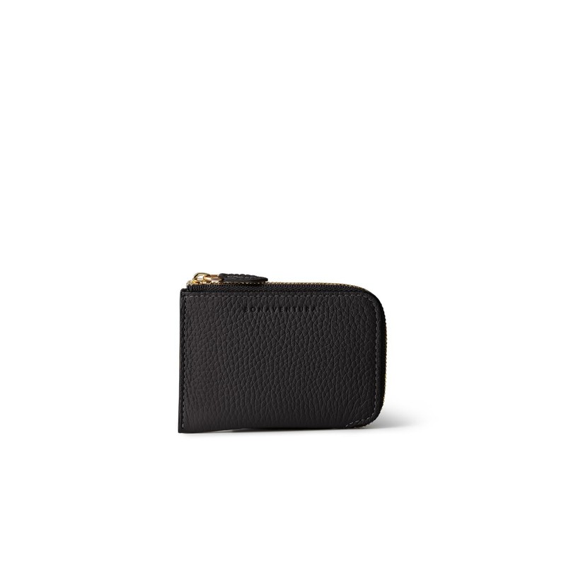 Square Card Coin Purse, black x etaupe