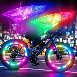 REOWONU 2-Tire Pack Bike Spoke Lights for Bike Wheels Lights Rechargeable(Batteries Included), Bicycle Wheel Light for Night Riding, 360 Visibility, Vibration Sensing, Ultra Bright (Bike Spoke Light)