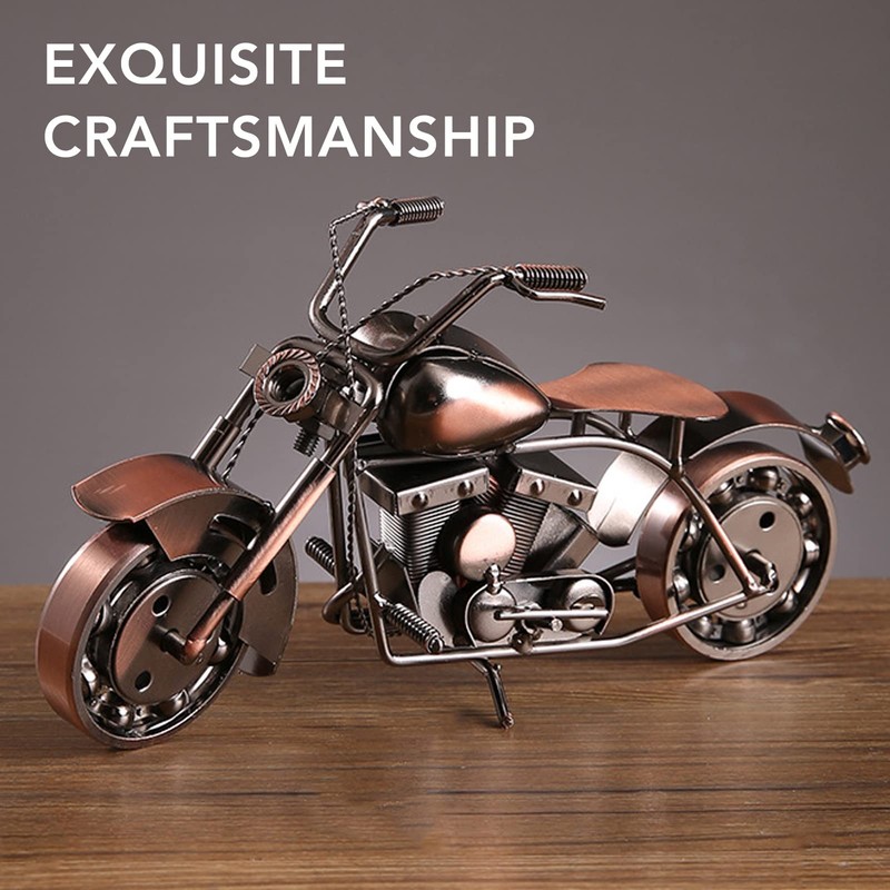 Metal Motorcycle Ornaments, Retro Decorative Art Collection Decoration for Living