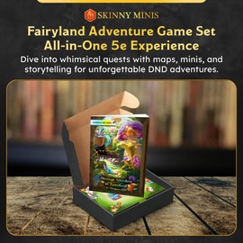 Strange Wonders in Fairyland Complete Collection 5e One-Shot DND Adventure Book with Skinny Mini Fey Dragon XL, Wonderland Battle Maps 5E Books & D&D
