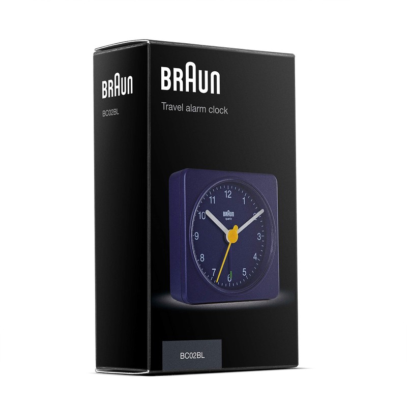 Braun Classic Travel Analogue Clock, Compact, Quiet Quartz Movement, Crescendo