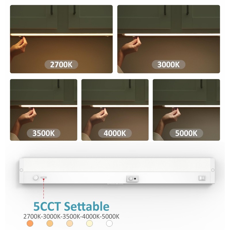 Leetdud LED Under Cabinet Lighting Motion Sensored Hardwired with Built-in