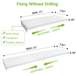 SOFRON Expandable Closet Shelf Organizer, Adjustable Shelves Organizer, Storage Shelving Rack DIY Divider RV Separator for Cabinet Pantry Wardrobe Cupboard Kitchen, Small 1 Pack