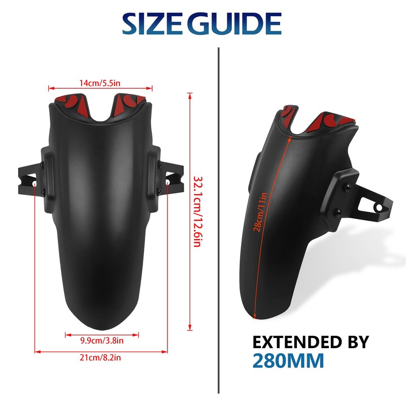 HAONEL Motorcycle Front Fender Mudguard Extender with Bracket Replacement for