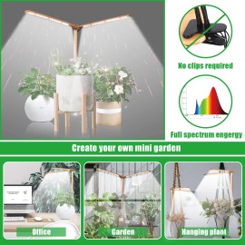 bodkar Wooden Grow Lights for Indoor Plants Full Spectrum, Slim Indoor Plant ...