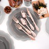 BUCLA 180pcs Clear and Gold Plastic Plates with Disposable Silverware
