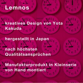 Lemnos Wecker City Pop/Wecker Analog ohne Ticken/Reisewecker in japanischer Qualität aus Holz gefertigt/analoger Wecker ohne Ticken/Wecker batteriebetrieben