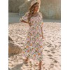 LUXVEER Women Boho Maxi Dresses Summer 2025 Floral Puff Short