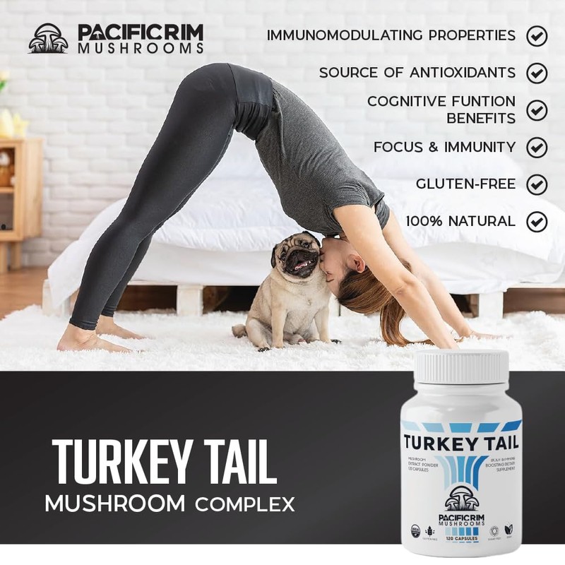 Pacific Rim Mushrooms Turkey Tail Supplement | High Potency 10:1