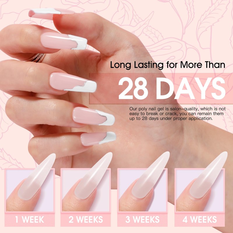 Poly Nail Gel Set, 8 Color Nude Classic, 0.34oz Per