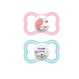 MAM Air Baby Pacifier, For Sensitive Skin, Sterilizer Case, 16+ Months, Girl, 2 Count (Pack of 1)