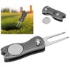 Pwshymi Stainless Steel Golf Pitchfork Foldable Golf Divot Tool Switchblade