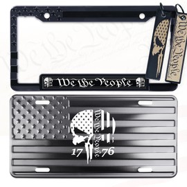 We The People American Flag License Plate, Frame and Key Tag Combo BB