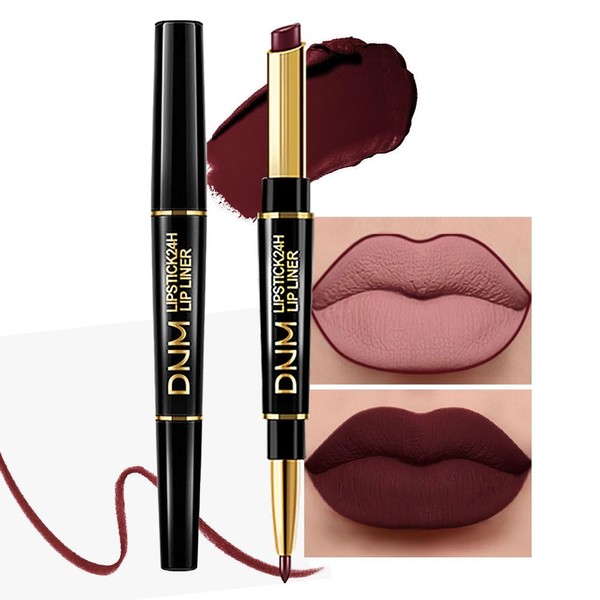 2 in 1 Deep Red Matte Lip Liner & Lipstick