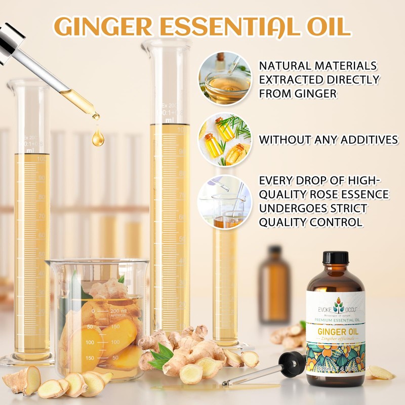 EVOKE OCCU 100% Pure Ginger Oil, Natural Ginger Essential Oil