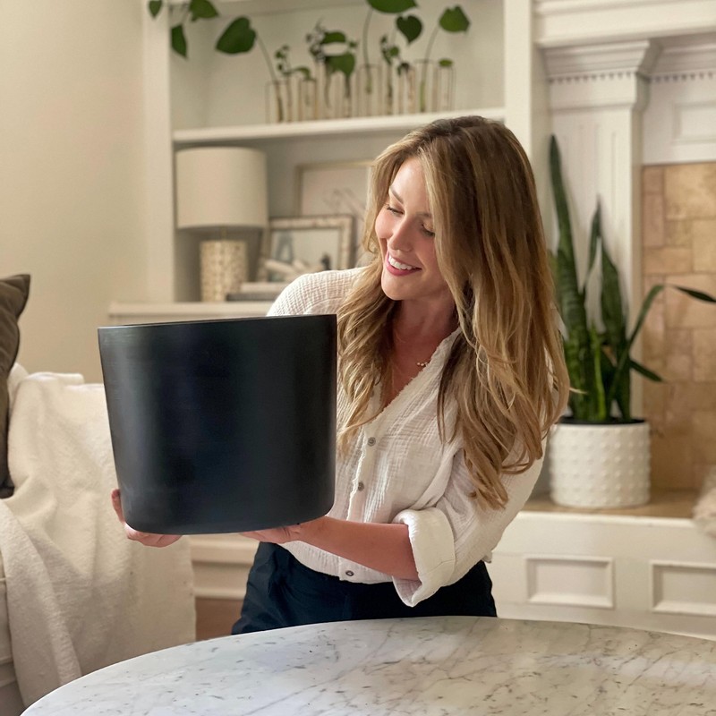 Willowy 12 Inch Large Plant Pot - Black - Large