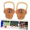 KONTONTY 6 Pcs Pp Woven Mini Baskets Handles Tiny Storage