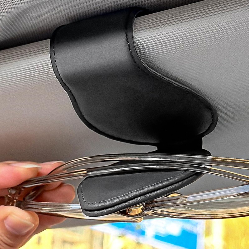 Cute Duck - Car Sunglass Holder, Magnetic Leather Eyeglass Hanger