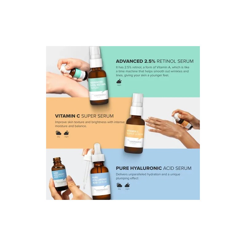 Cosmedica Skincare Facial Serum Trio Set Value Para Piel Cla