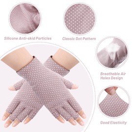 Qzakce Women's UV Sun Protection Gloves 2 Pairs Non-Slip Cycling Gloves Summer Thin Sun Gloves Riding Gloves for Girls Women Summer Outdoor Cycling Driving Golf