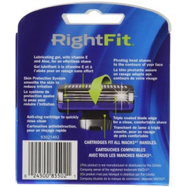RightFit Fits Mach 3 Mens Razor Blade Refills, 10 Cartridges (Compatible with Gillette Mach3, Mach3 Turbo, Mach3 Sensitive and Mach3 Power Razors)