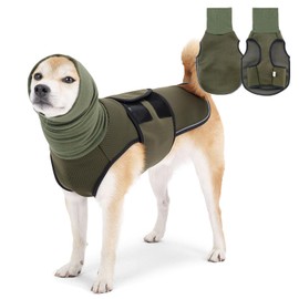 Dog Calming Hoodie Vest, Breathable Anxiety Jacket with Head Cover for Anxiety Relief and Ear Protection, Adjustable Harness with Soft Hoodie for Dogs (Green, 3X-Large)