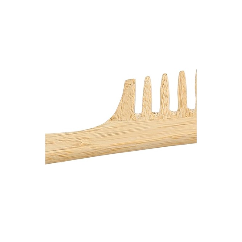 Peine de bambú de dientes anchos, antiestático, ligero y resistente.
