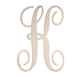 Cursive Wooden Letters for Wall Decor 14 Inch Large Wooden Letters Unfinished Monogram Wood Letter Crafts Alphabet Sign Cutouts for DIY Painting Door Hanger (K)
