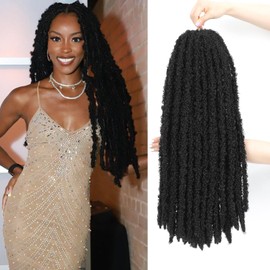 Forevery Butterfly Locs Crochet Hair 22 Inch Distressed Locs Crochet Hair for Black Women 6 Packs Fairy Butterfly Locs for Daily, Easy to install and maintain (22 Inch-6 Packs-1#)