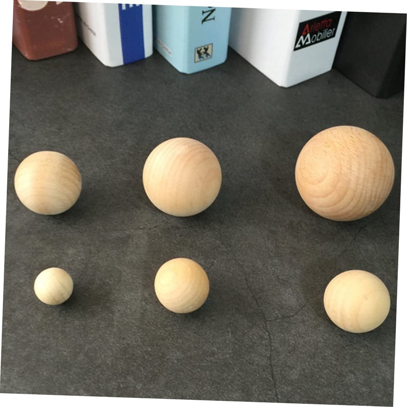 NUOBESTY 10pcs Natural Unfinished Wooden Balls Round Craft Balls for