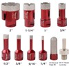 Vearter 10PCS/Set Vacuum Brazed Diamond Masonry Hole Saw Kit, 1/4''-