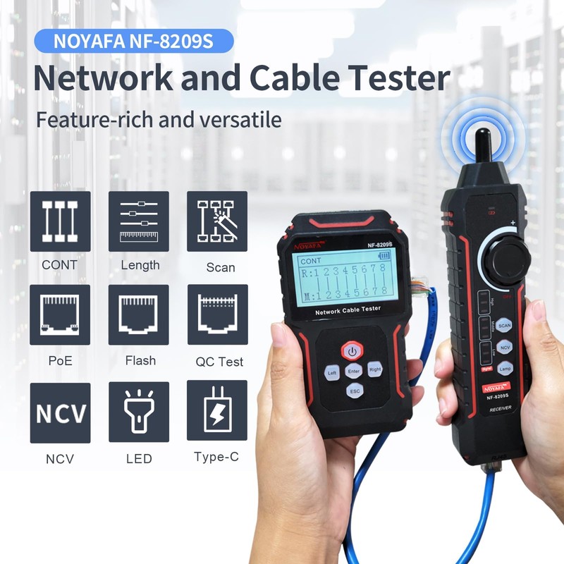 NOYAFA NF-8209S Probador de cables y redes Probador de cables