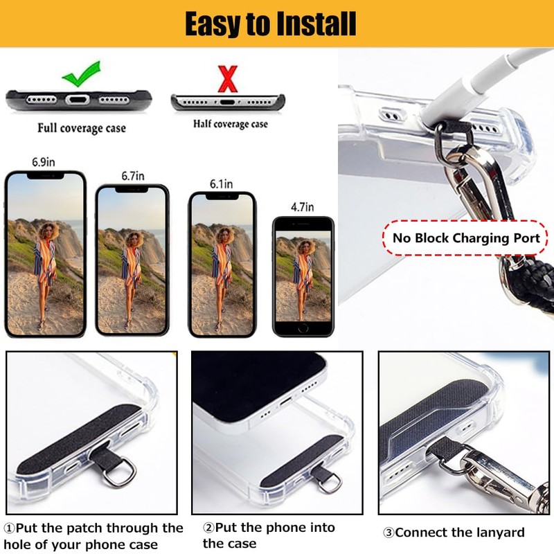 Turkalla Phone Tether Tab, 1 Pieces Adjustable Phone Wrist Strap