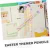 Operitacx 50pcs Easter Novelty Pencils Pack Multi Color Patterns Easter