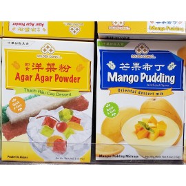 GOLDEN COINS 2 PACK GOLDEN  COINS MANGO PUDIN & AGAR AGAR POWDER ORIENTAL DESSERT MIX