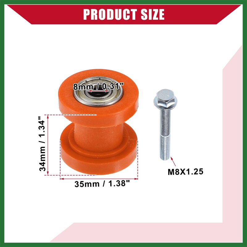 Motoforti Chain Roller Pulley Tensioner/for Motorcycle ATV 8mm 2 Set