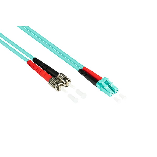 Good Connections LWL Duplex Patch Cable LC to SC Multimode 50/125 Inch Fibre Optic turquoise OM3 - Aqua/Türkis 10 m