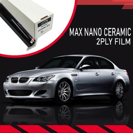 United Window Tint Car 20" in x 100'Ft 15% 2PLY Nano Ceramic Film High Heat Rejection Car Window Tint Roll 15% VLT - Clear Polyester Privacy Window Tint Blocks UV/IR Rays Lifetime Color Stability