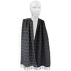 Rotfuchs Jacquard Woven Scarf Fashionable 100% Wool (Merino), Black Grey