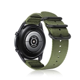 Fintie Bands Compatible with Galaxy Watch 3 45mm, Soft Woven Nylon Band 22mm Quick Release Adjustable Replacement Sport Strap, Olive