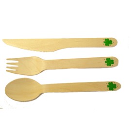 Perfect Stix Green Print Shamrock Cutlery Kit 48 Count