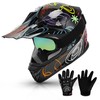 TCMT Black Kids Youth Motorcycle Motocross Offroad Helmet Dirtbike Street