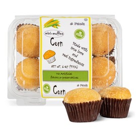 DIJAS Natural Foods Plant-Based 36-Vegan Mini Muffins ONLY $0.97-oz! Natural and Preservative Free Ingredients, Delicious Snack and Breakfast (36 Muffins) (Corn)