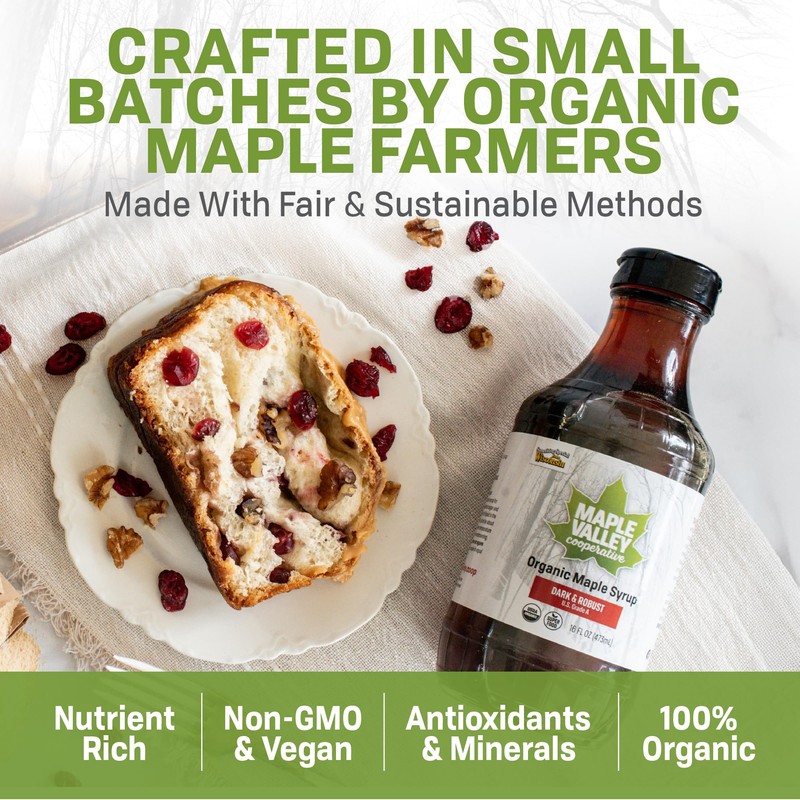 Maple Valley Organic Pure Maple Syrup, Dark & Robust Better