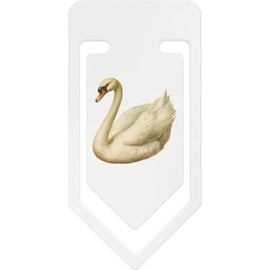 Azeeda 141mm 'Weißer Schwan ' Riesige Plastik Büroklammer (CC00090797)