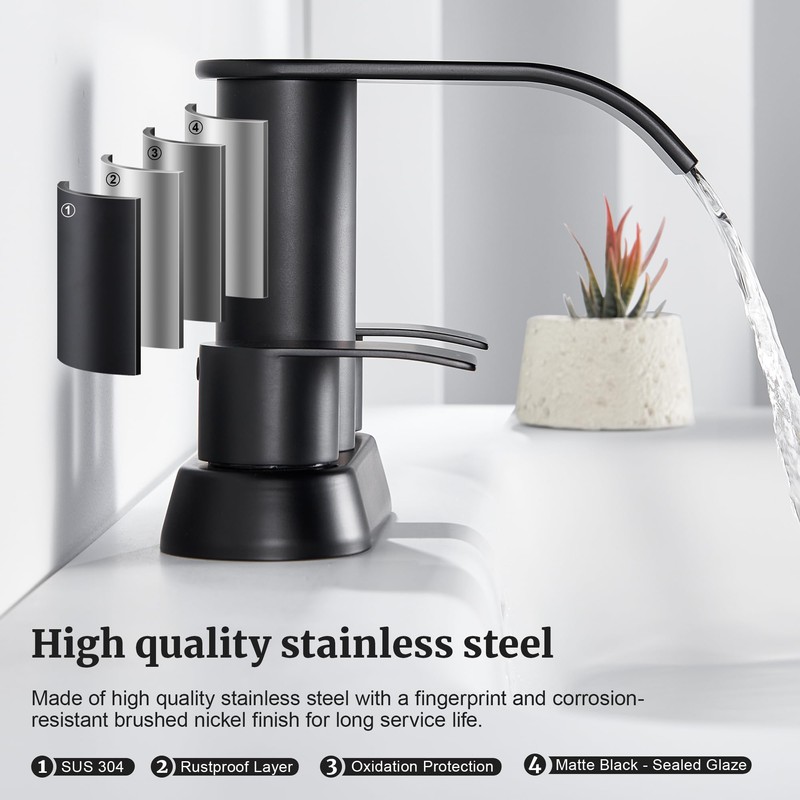 Ultimate Unicorn Black Waterfall Bathroom Faucet, 4 Inch Bathroom Sink