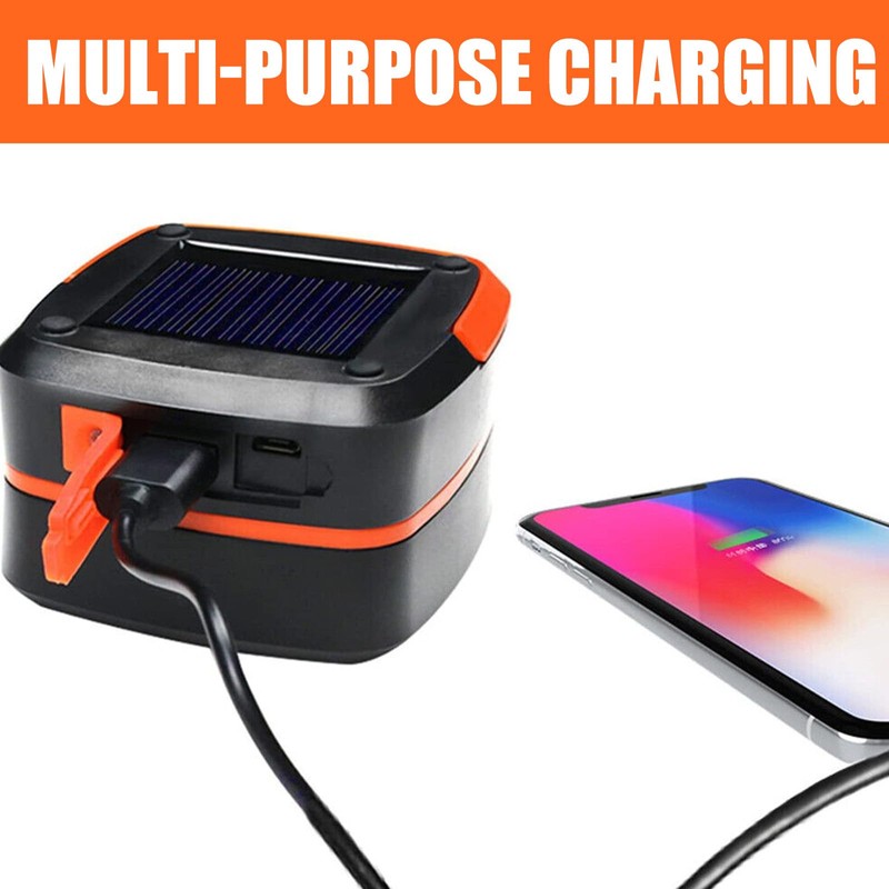 LED Campinglampe Aufladbar, Faltbare Solar / USB-C Camping Laterne mit