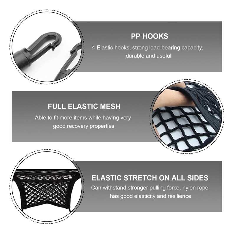 JUSTTOP 2-Layer Car Mesh Organizer, Auto Backseat Pet Kids Barrier