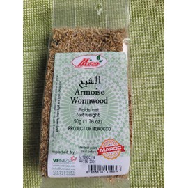 Wormwood organic and natural 50 g, Artemisia absinthium, mugwort fine, Sheeih, grown in Morocco