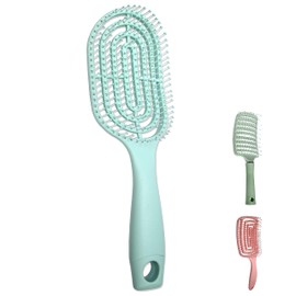 Curved Vented Detangling Hair Brushes, Wet Dry Detangler Hair Brushes, Fast Drying Styling Massage Hairbrush for Women, Men or Kids,WARM EF Detangling Brush for Long,Thick,Tangled Hair (blue)